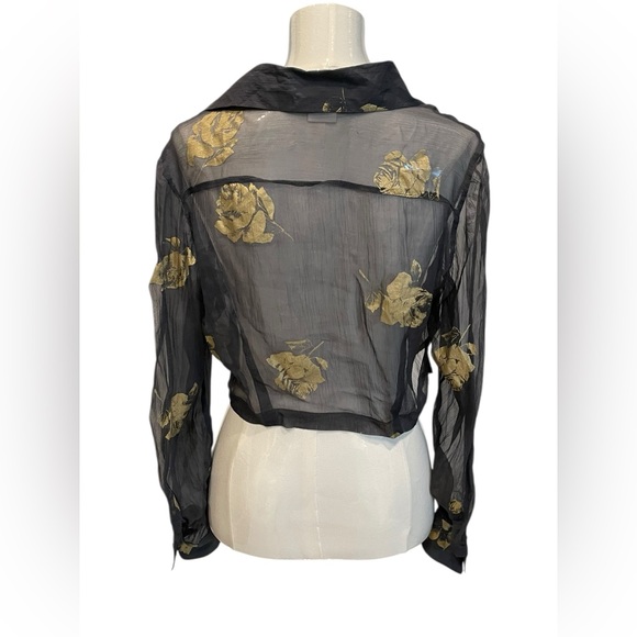 Dries Van Noten 1994 Spring/Summer 1st Runway Collection sheer black silk Sz:44 - Picture 4 of 10